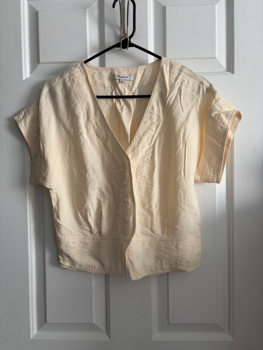 Madewell Pleated Boho Short Sleeve Blouse Top - Picture 3 of 7